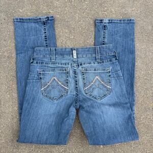 Ariat REAL 29R Straight Leg Mid Rise Light Blue Jeans Style 10017217